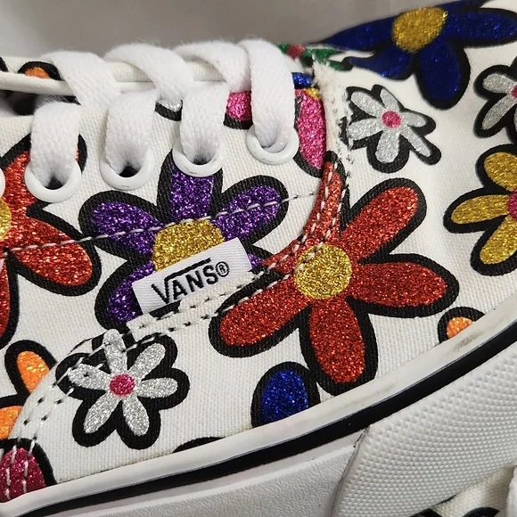 Vans Era Flower Multicolored Glitter Floral Platform Sneakers (Uni M 8, W 9.5) - Picture 8 of 13